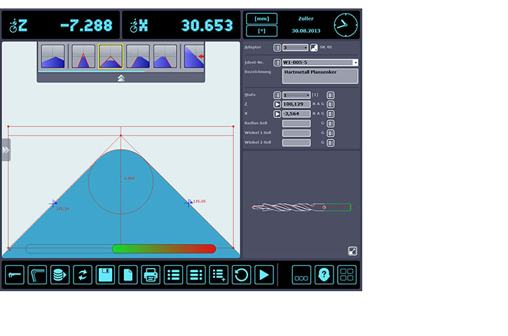  pilot-2mT 自动切削刃形状检测