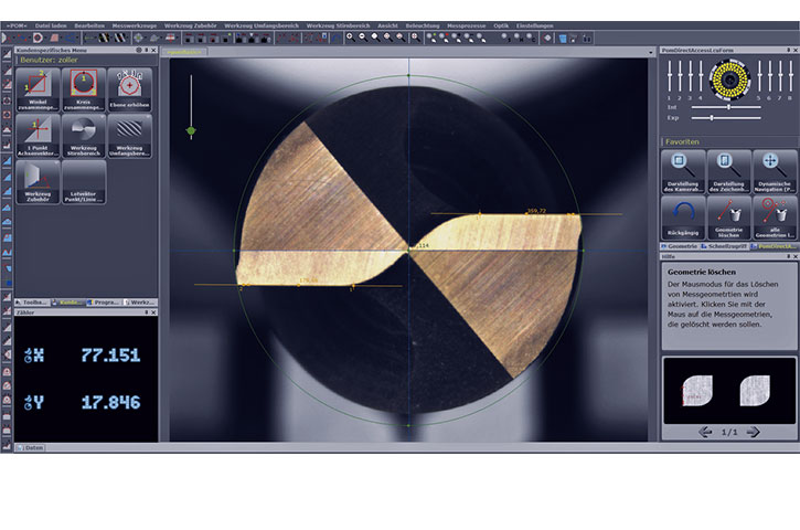 ZOLLER pomsoft 刀具面的整体视图 